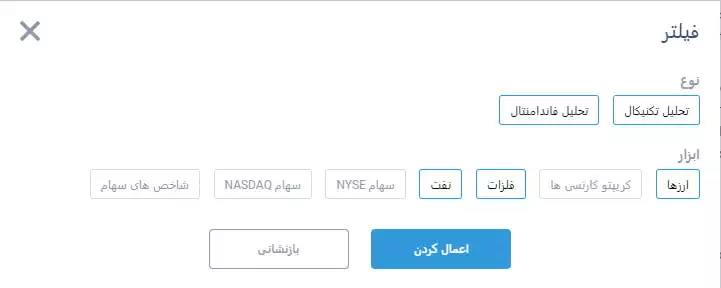 فیلتر تحلیل لایت فارکس