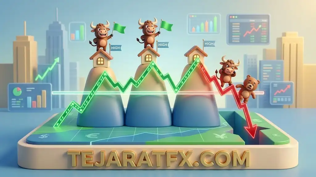 رازهای پنهان الگوی سقف سه قلو و الگوی کف سه قلو راهنمای جامع Triple Top Reversal و Triple Bottom Reversal برای تریدرهای حرفه ای
