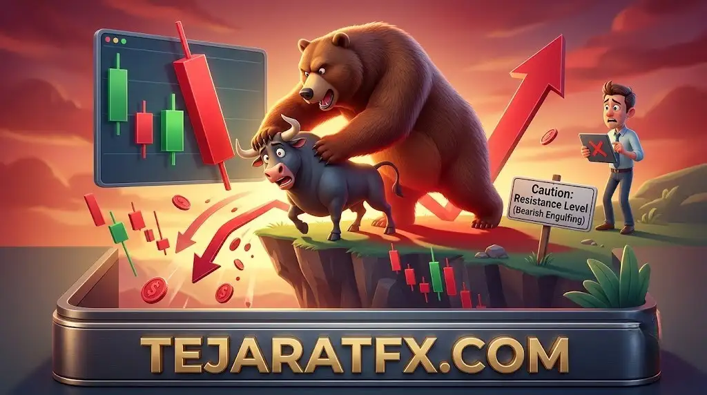 انگلفینگ نزولی (Bearish Engulfing) مراقب باش، بازار می_ریزه!