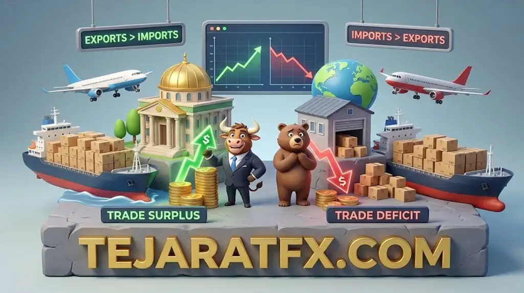 مازاد تجاری (Trade Surplus) در مقابل کسری تجاری (Trade Deficit)