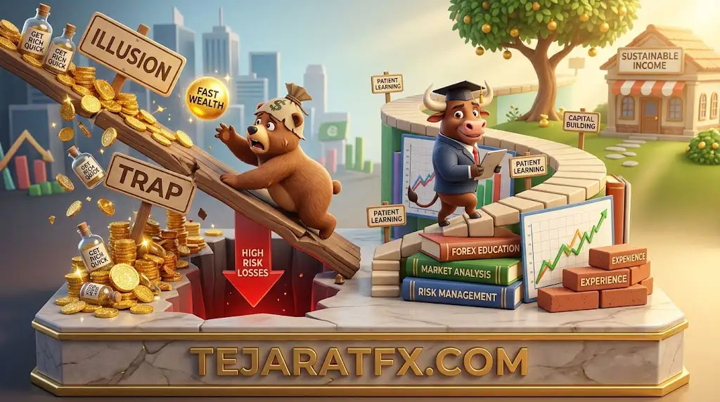 یادگیری فارکس توهم ثروت سریع را دور بریزید!