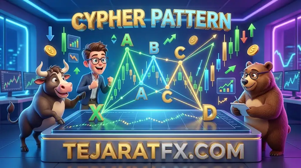 الگوی سایفر (Cypher) در فارکس؛ استراتژی شکار نقاط بازگشتی بازار