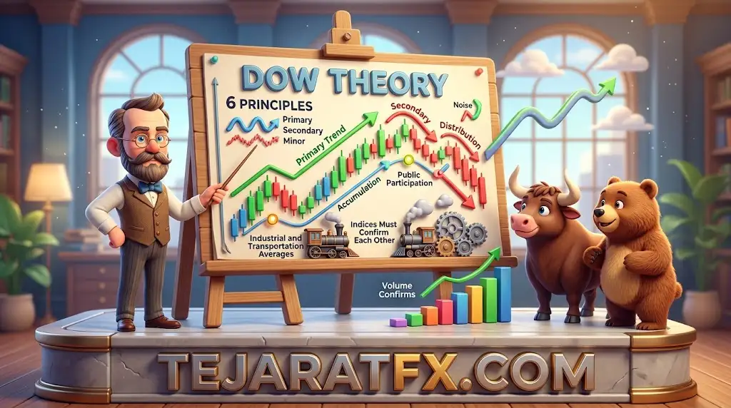 تئوری داو (Dow Theory) چیست و چگونه ساختار مارکت را رمزگشایی می کند؟